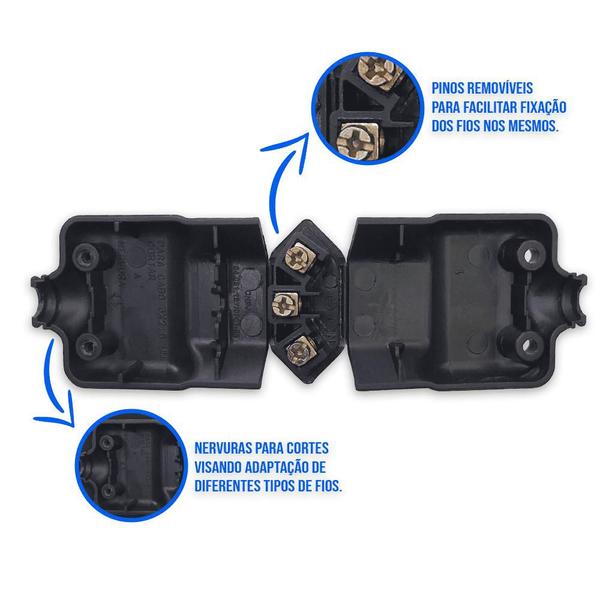 Imagem de Kit 15 Plug Macho 20A 2P+T 250V Pino Prensa Ilumi