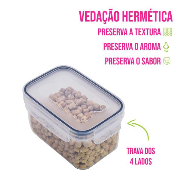 Imagem de Kit 15 Potes Herméticos Multiuso Organizadores Alimento Tempero Cozinha Armário Tampa Vedação Empilhável Armazenamento