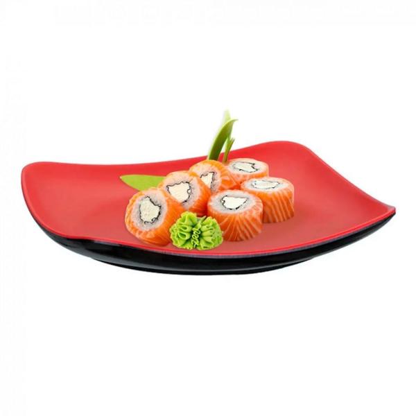 Imagem de Kit 15 Pratos 22 Cm em Melamina para Petisco e Sushis Vermelho  Fuxing 