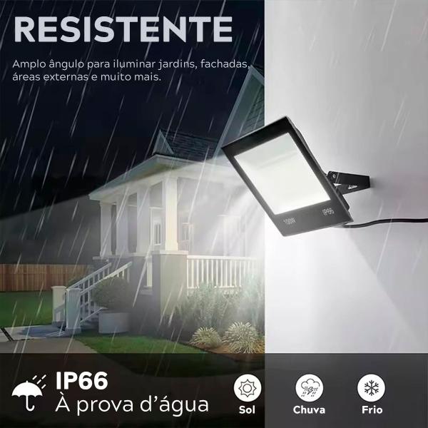 Imagem de Kit 15 Refletor Led Luz Amarela 200w A Prova De Água IP66 Jardim 3000k Decoração Iluminação Quintal