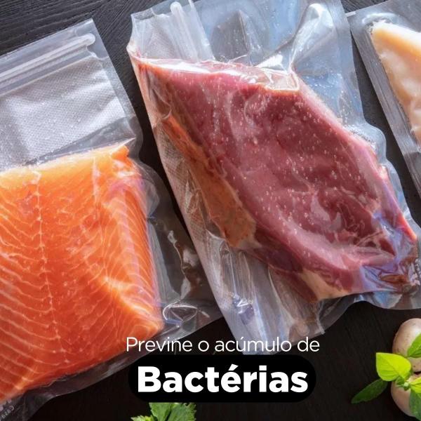 Imagem de Kit 15 Saco a Vácuo Cozinha Alimentos Reutilizável + Bomba de Sucção 