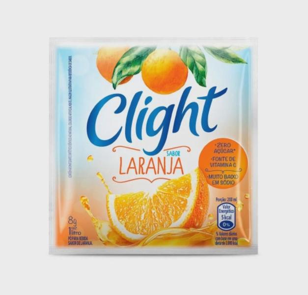 Imagem de Kit 15 Suco Refresco Em Pó Clight Laranja 8g Zero Açúcar