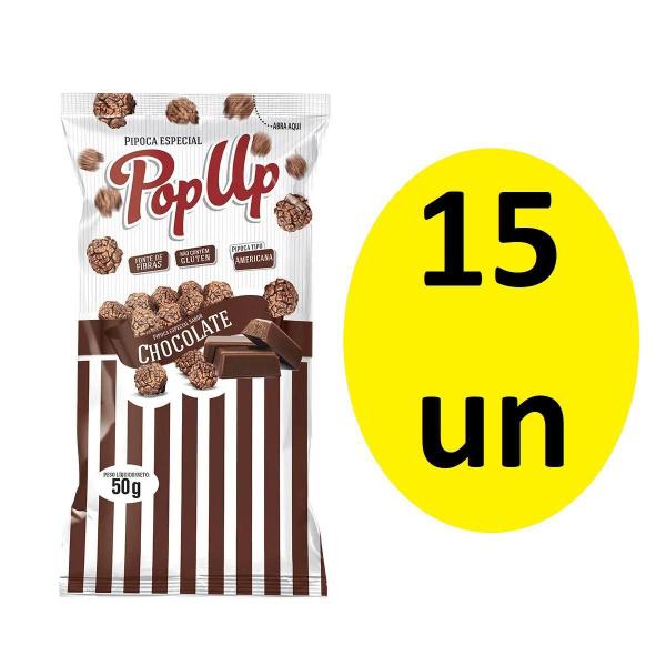 Imagem de Kit 15 Un Pipoca Pop Up Sabor Chocolate 50G Especial