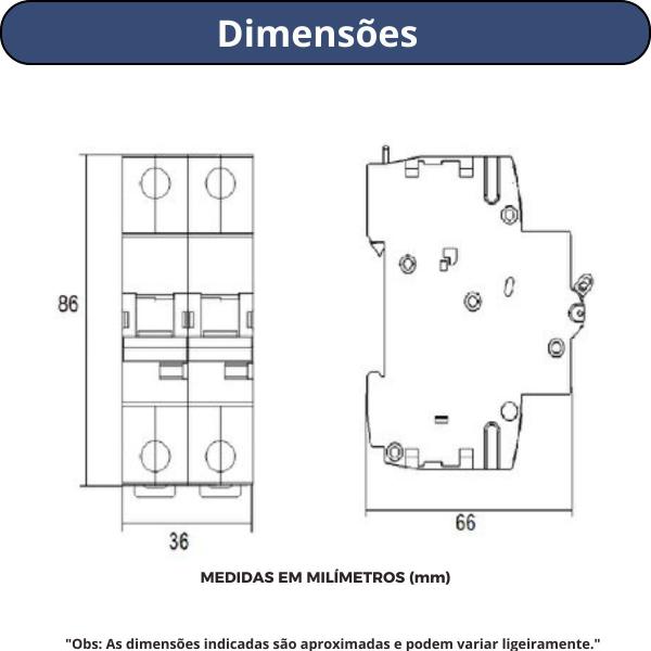 Imagem de Kit 15 unidades - weg disjuntor bipolar din 25a (mdw-c 25a 2 polos)