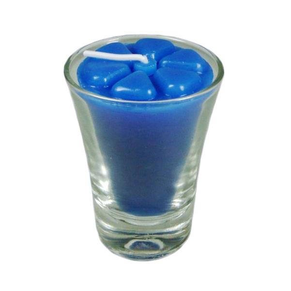 Imagem de Kit 15 velas Azul 7 cm no copinho 12 h decoração festa