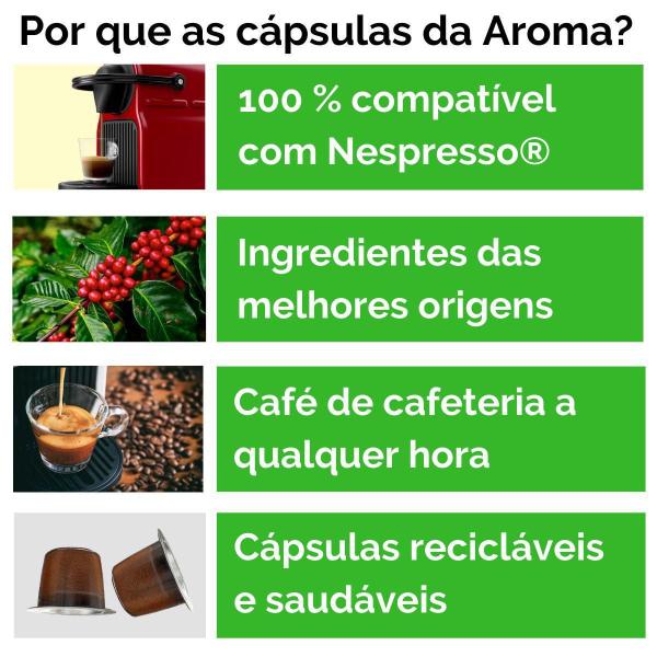 Imagem de Kit 150 Cápsulas Compatíveis Nespresso Café Crema Aroma