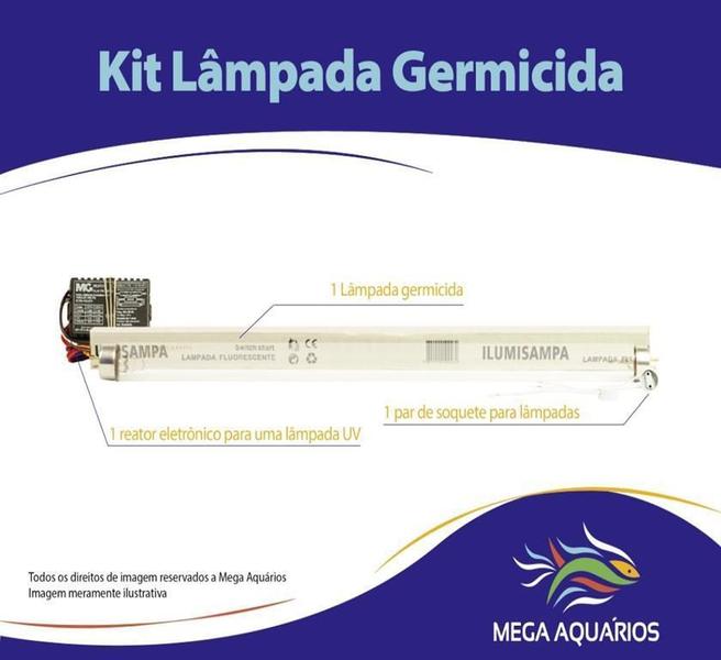 Imagem de Kit 15W Lampada T8 Luz Do Dia + Reator + Soquete 45Cm Branca