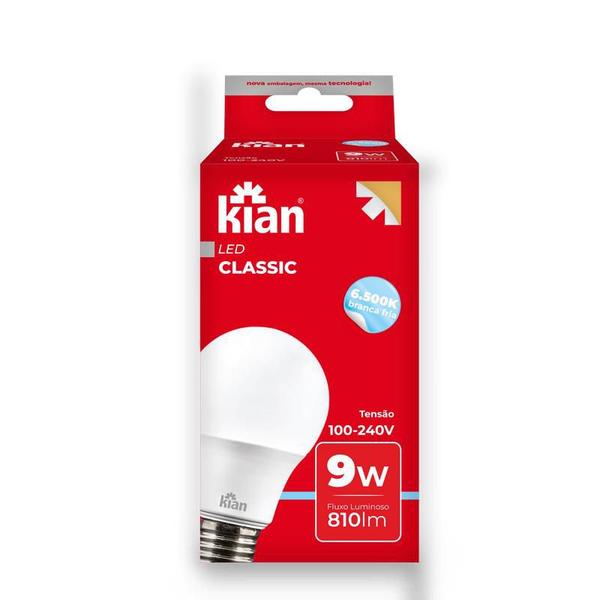 Imagem de Kit 15x Lâmpada Led 9w Bulbo A60 Bivolt Luz Fria 6500k Kian