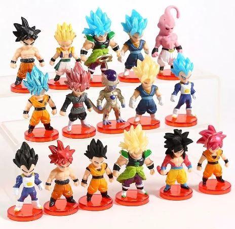 Imagem de Kit 16 Bonecos Dragon Ball Z Gt Goku Vegeta Majin Boo Gohan