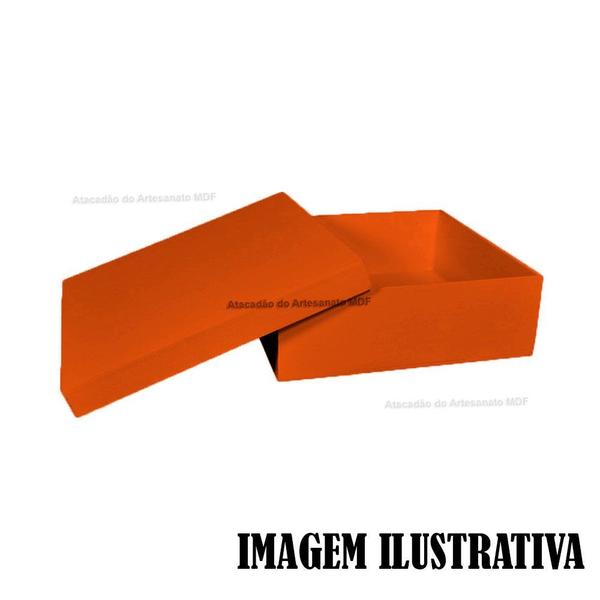 Imagem de Kit 16 Caixa Quadrada Tampa Sapato 20x20x5 Mdf Madeira Pintado