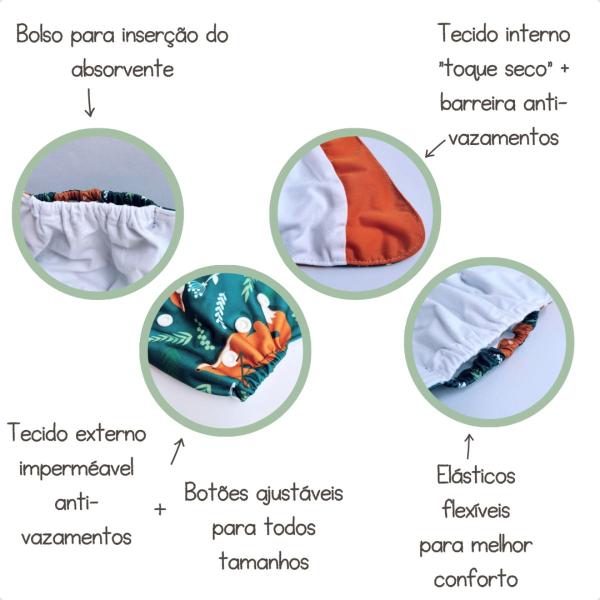 Imagem de Kit 16 Fraldas De Pano Ecológicas + 24 Absorventes 6 Camadas