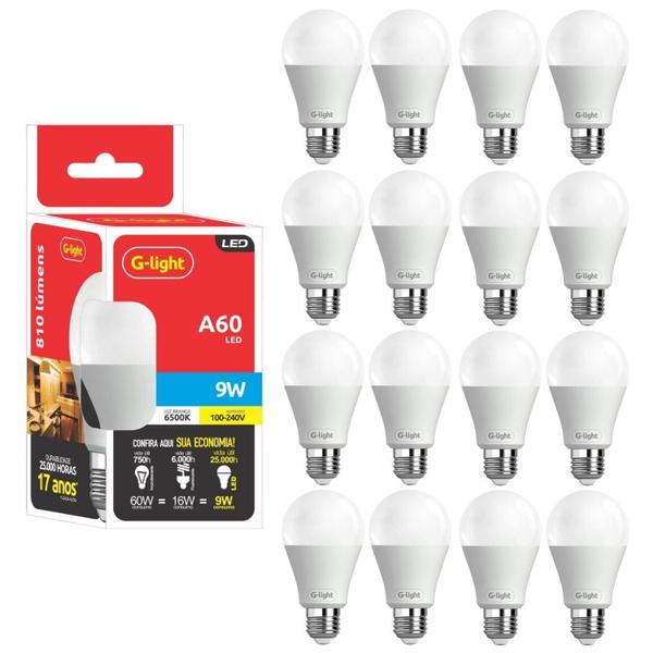 Imagem de Kit 16 Lâmpadas Led 9W E27 Autovolt 6500K Branco Frio Cor Da