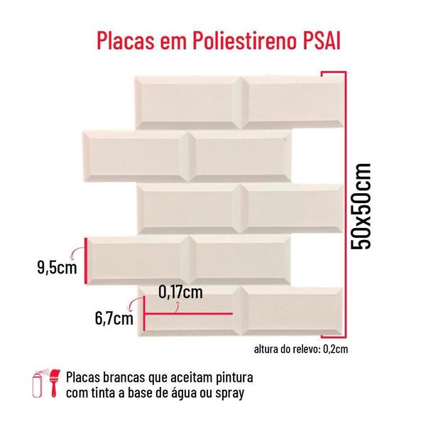 Imagem de Kit 16 Placas Painel Acabamento Fosco Parede Revestimento 3D