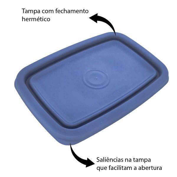 Imagem de Kit 16 Pote Sanremo Retangular 280ml Vai Freezer Microondas Potinho Ideal Congelar Alimentos Vasilha Plástica