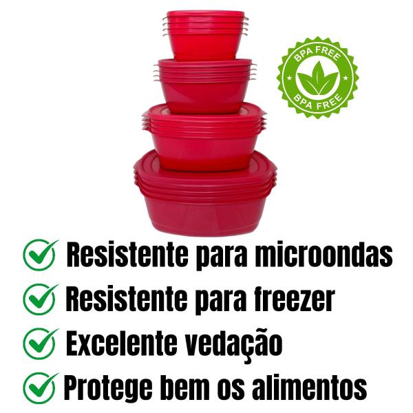 Imagem de Kit 16 Potes Vasilhas  Para Cozinha Alimentos BPA FREE Para FREEZER Microondas