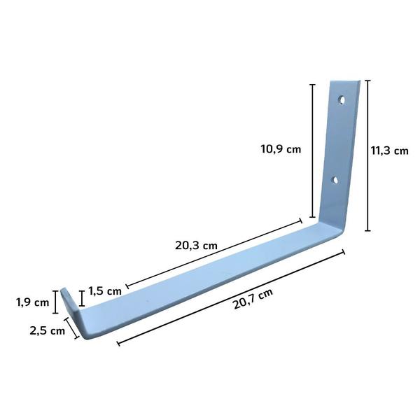 Imagem de Kit 16 Suporte Mão Francesa Invertida 20Cm Branca