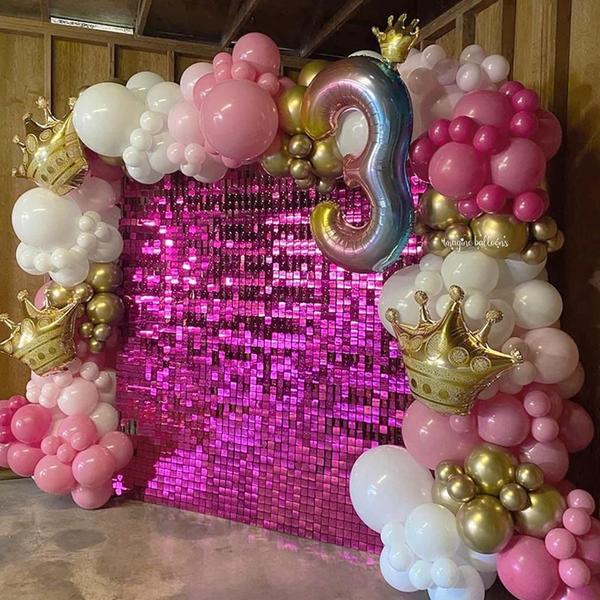 Imagem de Kit 16 Unidades Painel Decorativo Lantejoula Shimmer Wall Rosa