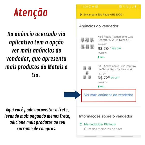 Imagem de Kit 17 Acabamento Registro Alavanca 1/2 a 3/4 Padrão Deca