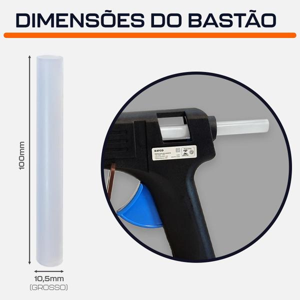 Imagem de Kit 18 Bastão Grosso Refil Pistola Cola Quente 11Mm Em Eva