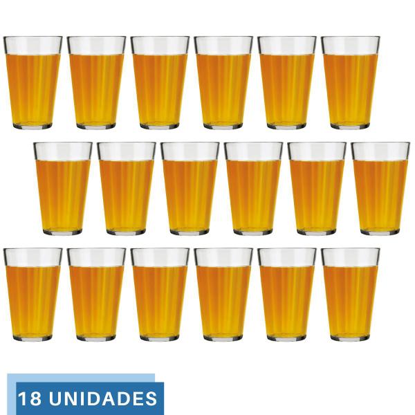 Imagem de Kit 18 Copo Americano Vidro Long Drink 450ml Cristal Nadir