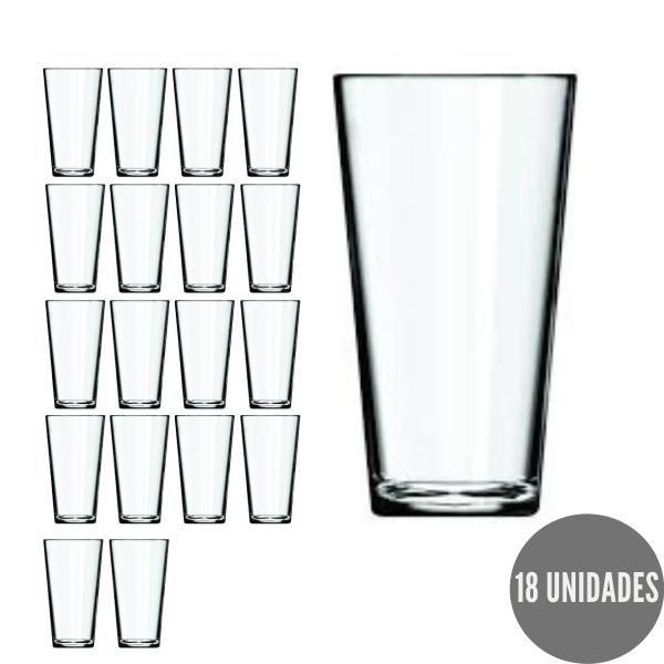 Imagem de Kit 18 Copos 350ml Vidro Cairo Água Nadir Transparente Suco