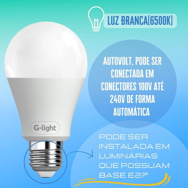 Imagem de Kit 18 Lâmpada Led Bulbo A60 15W E27 6500K Luz Branca Fria Autovolt Alta Eficiência Econômica Casa