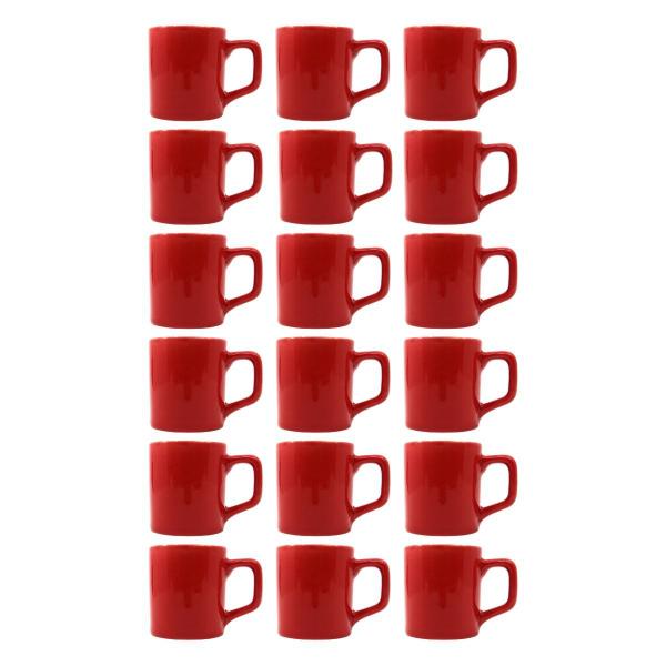 Imagem de Kit 18 Mini Canecas Chá Vermelho 80mL Xícara Café Expresso