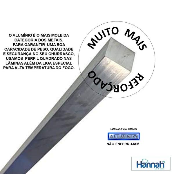 Imagem de Kit 18 Pçs Espeto Churrasco Alumínio 14 Duplo Reforçado 04 Simples Aperitivo Cabo Madeira ou Cabo Alumínio Vários Tamanhos - Hannah - Lulay Store