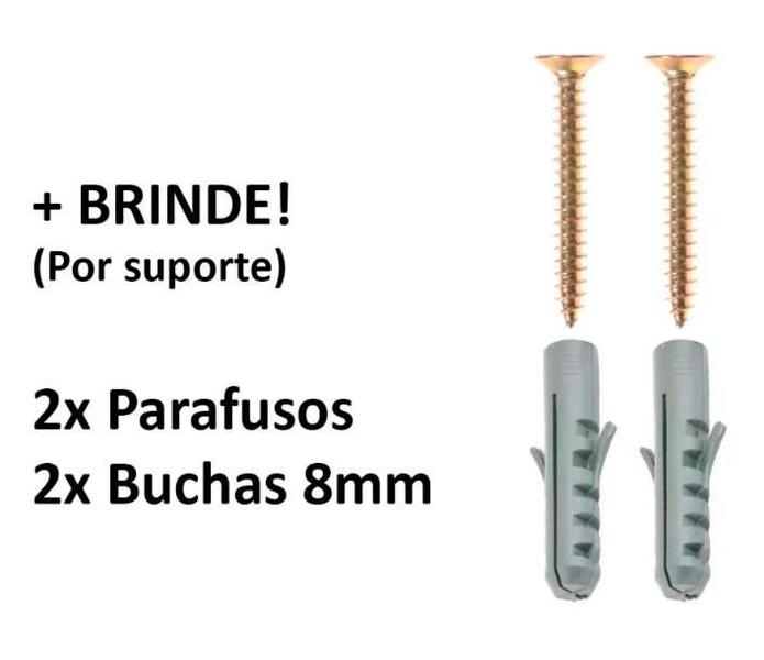 Imagem de Kit 18 Suporte Mão Francesa Invertida 20Cm Branca