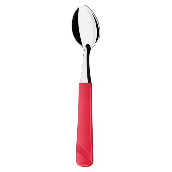 Kit 180 Colheres de Chá Aço Inox e Plástico Vermelho Luna - Taumer Imagem de Kit 180 Colheres de Chá Aço Inox e Plástico Vermelho Luna