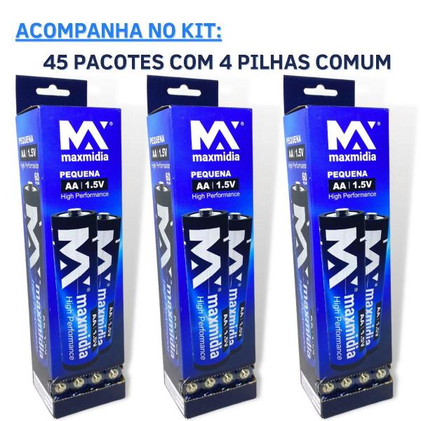 Imagem de Kit 180 Pilhas Aa Ou Aaa 1,5v Normal E Palito Alta Duração