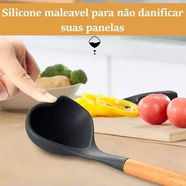 Imagem de Kit 19 Peças Cinza Utensílios Cozinha 