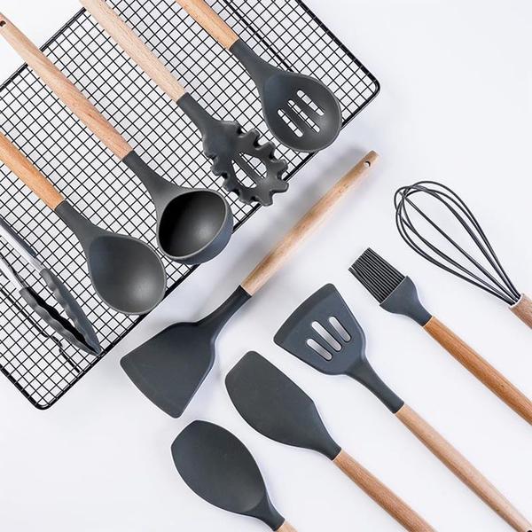 Imagem de Kit 19 Peças - Jogo de Utensílios de Cozinha em Silicone Completo - Antiaderente e Resistente ao calor