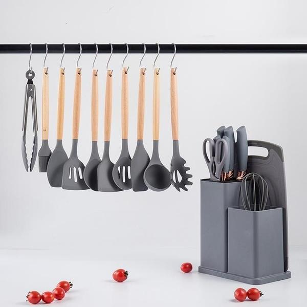 Imagem de Kit 19 Peças - Jogo de Utensílios de Cozinha em Silicone Completo