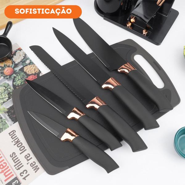 Imagem de Kit 19 Utensílios De Cozinha Com Cabo De Madeira E Silicone