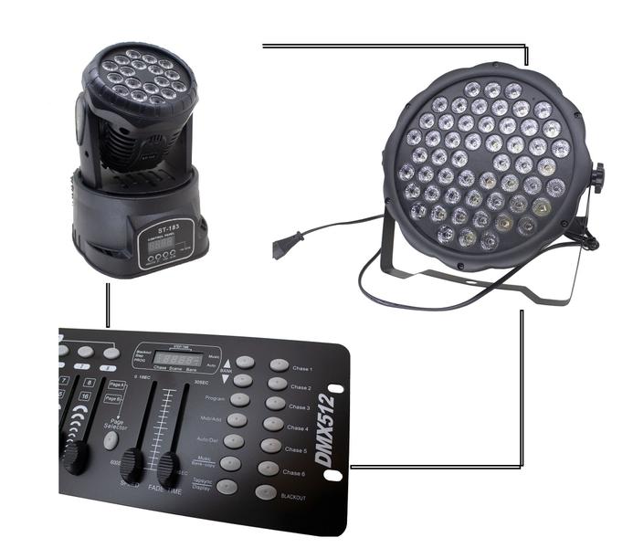 Imagem de Kit 1par led slim 54x3w rgbwa   1mini wash 18x3w   dmx 512