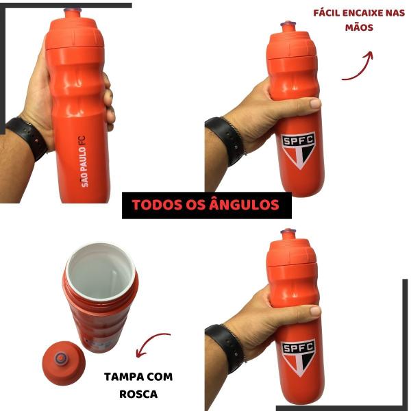 Imagem de Kit 1Un Squeeze Térmica 550ml Garrafa Academia Esporte + 1 Caneca Gel 300ml Gelado Time São Paulo