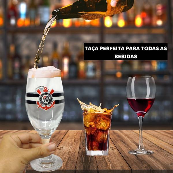 Imagem de Kit 1Un Taça Windsor 330ml Cerveja Vinho + 1Un Copo Americano Tradicional Bar 190ml Corinthians