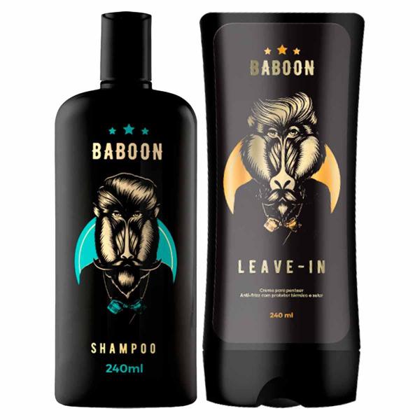 Imagem de Kit 1X Shampoo E 1X Leave-In Modelador Para Cabelo Baboon