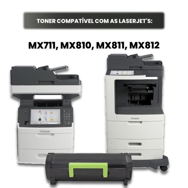 Imagem de Kit 2 624X toner compatível para laserjet Lexmark mx711 mx811