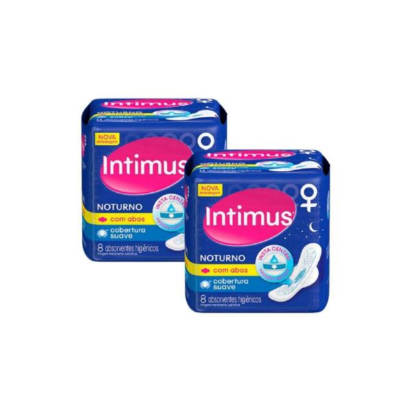 Imagem de Kit 2 Absorvente Intimus Noturno Suave Abas 8 Un