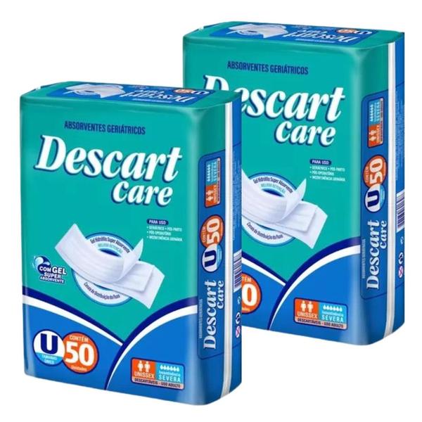 Imagem de Kit 2 Absorventes Geriátrico Descart Care Unissex 100 unidades