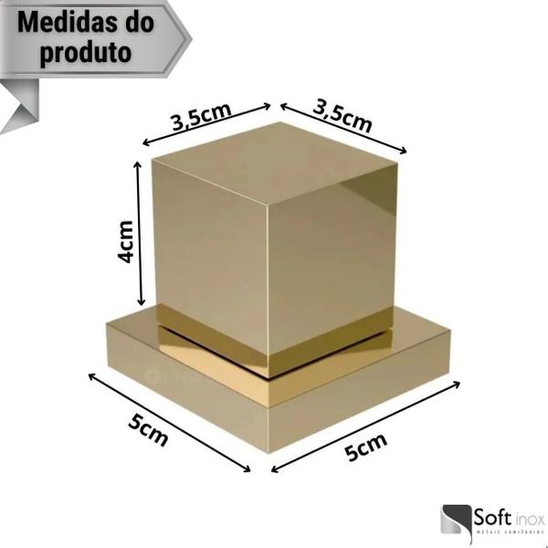 Imagem de Kit 2 Acabamento de Registro Padrão Deca Quadrado Dourado 