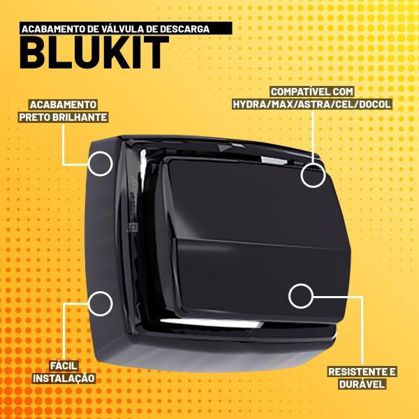 Kit 2 Acabamento Para Valvula Blukit Hidra Max Preta Imagem de Kit 2 Acabamento Para Valvula Blukit Hidra Max Preta