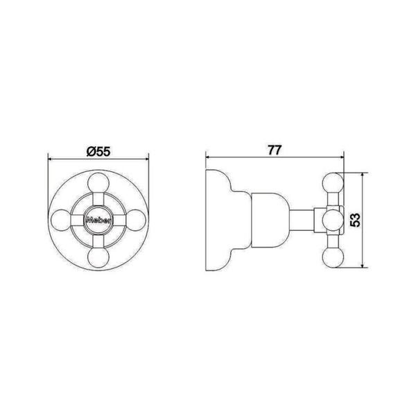 Imagem de Kit 2 Acabamentos para Registro Meber C 21 1/2" 3/4" 1" Cromado