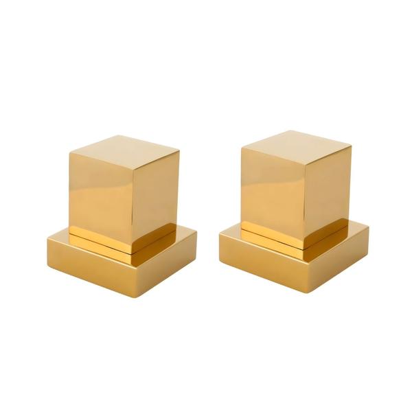 kit 2 Acabamentos registro Quadrado 1/2 Ou 3/4 metal dourado - Bruno Acabamentos Imagem de kit 2 Acabamentos registro Quadrado 1/2 Ou 3/4 metal dourado