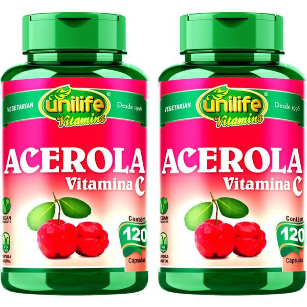 Imagem de Kit 2 Acerola Vitamina C Unilife 120 cápsulas - Vegano