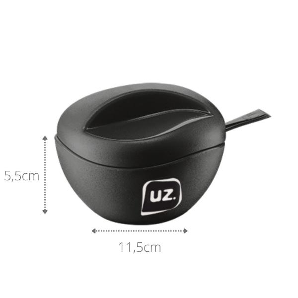 Imagem de Kit 2 Açucareiros Preto com Colher Plastica Cozinha Gourmet