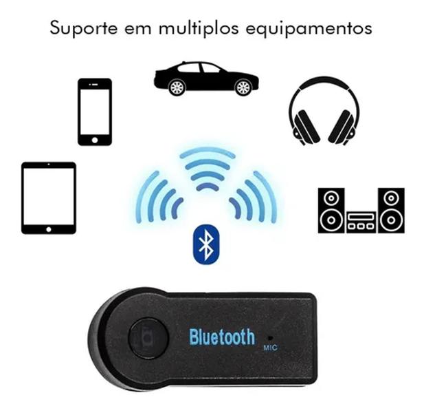Imagem de kit 2 Adaptador Receptor Bluetooth Usb Musica P2 Chamada Som Carro