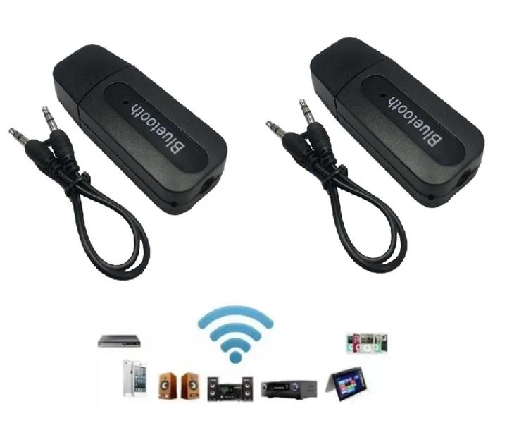 Imagem de kit 2 Adaptador Receptor Bluetooth Usb Para Caixa De Som Doméstico Pc Notbook Carro Automotivo